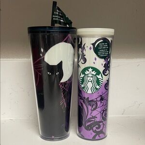 Starbucks Black and White Halloween Tumblers